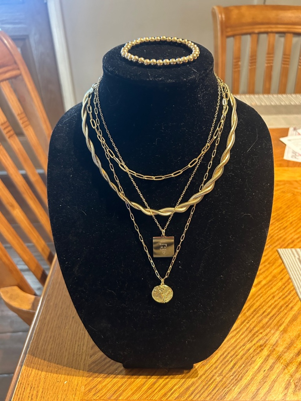 Plunder Gold-Tone Layered Pendant Necklace Set